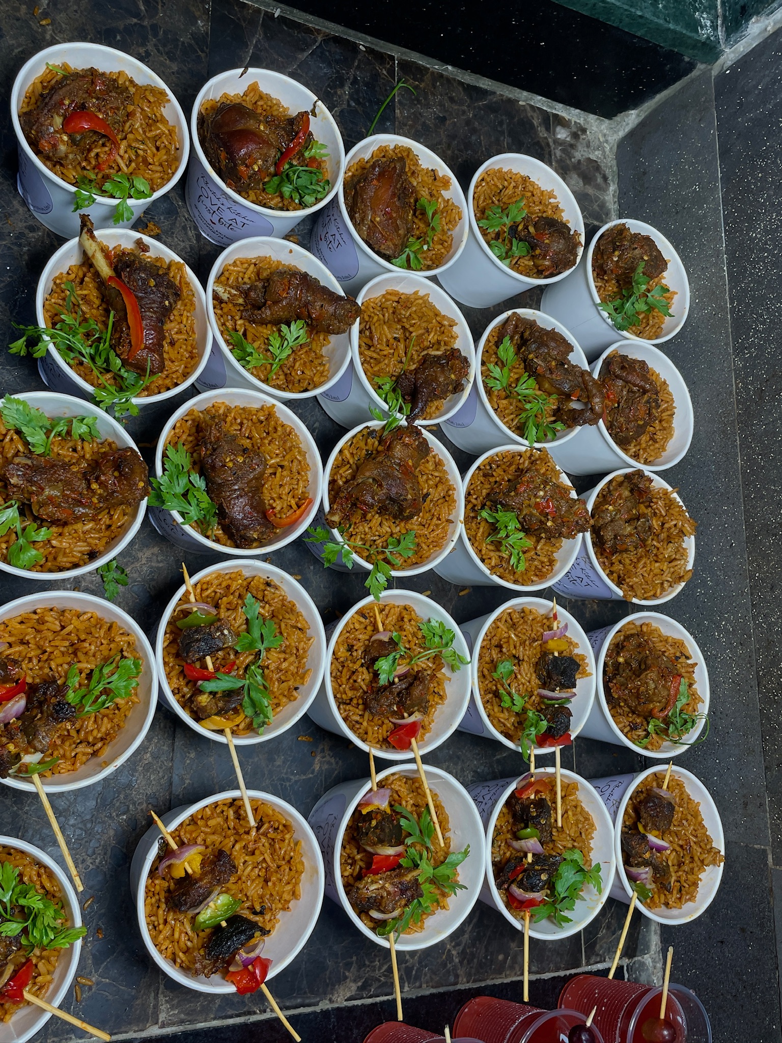 Single serves of jollof