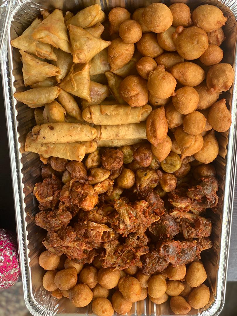 A tray of small chops